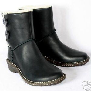 UGG Australia Lillie Black Leather Winter Boots #3336